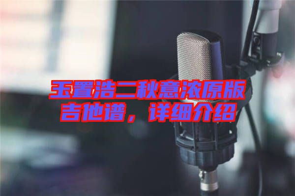 玉置浩二秋意濃原版吉他譜，詳細(xì)介紹