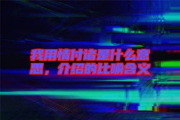 我用情付諸是什么意思，介紹的比喻含義
