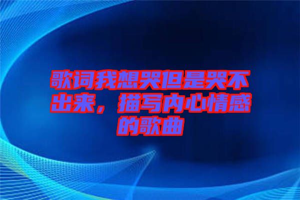 歌詞我想哭但是哭不出來，描寫內(nèi)心情感的歌曲