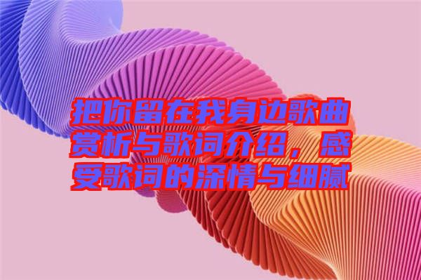 把你留在我身邊歌曲賞析與歌詞介紹，感受歌詞的深情與細(xì)膩