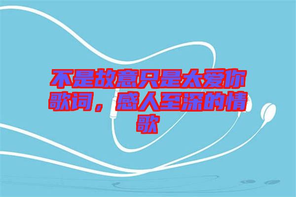 不是故意只是太愛你歌詞，感人至深的情歌