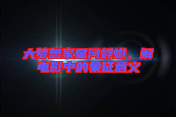 大夢想家星河蜉蝣，解電影中的象征意義