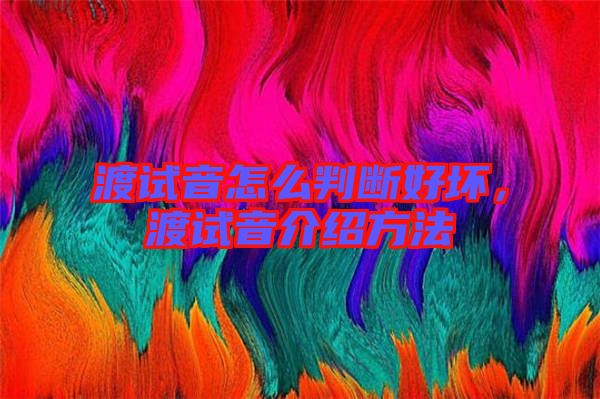 渡試音怎么判斷好壞，渡試音介紹方法