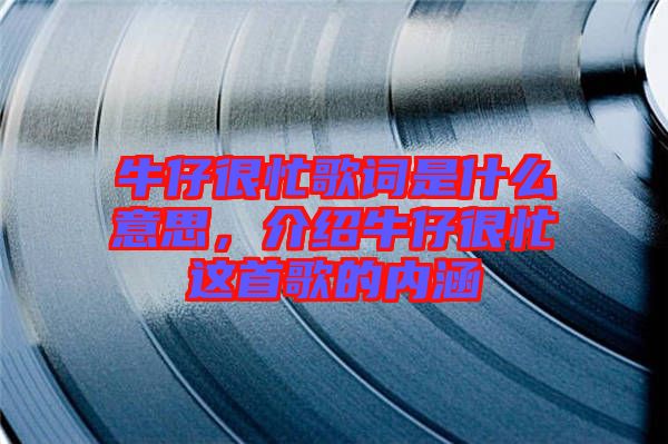 牛仔很忙歌詞是什么意思，介紹牛仔很忙這首歌的內(nèi)涵