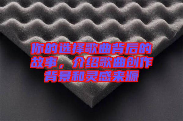 你的選擇歌曲背后的故事，介紹歌曲創(chuàng)作背景和靈感來源