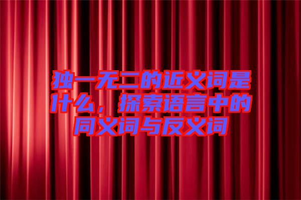 獨(dú)一無二的近義詞是什么，探索語言中的同義詞與反義詞