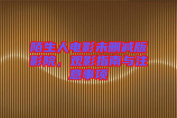 陌生人電影未刪減版影院，觀影指南與注意事項
