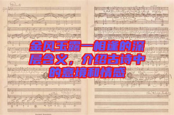 金風(fēng)玉露一相逢的深層含義，介紹古詩中的意境和情感