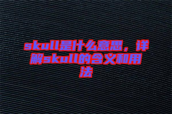 skull是什么意思，詳解skull的含義和用法
