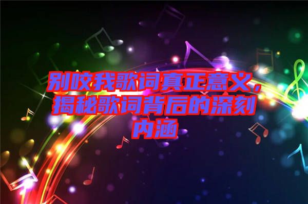 別咬我歌詞真正意義，揭秘歌詞背后的深刻內(nèi)涵