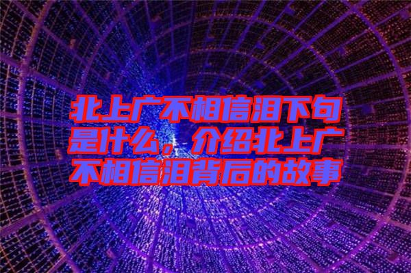 北上廣不相信淚下句是什么，介紹北上廣不相信淚背后的故事
