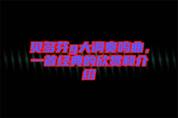 貝多芬g大調(diào)奏鳴曲，一首經(jīng)典的欣賞和介紹
