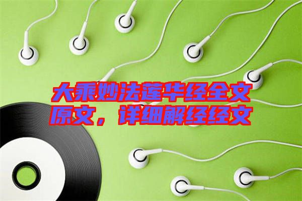 大乘妙法蓮華經(jīng)全文原文，詳細解經(jīng)經(jīng)文