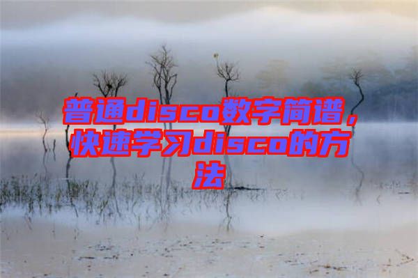 普通disco數(shù)字簡(jiǎn)譜，快速學(xué)習(xí)disco的方法