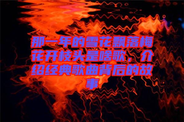 那一年的雪花飄落梅花開(kāi)枝頭是啥歌，介紹經(jīng)典歌曲背后的故事