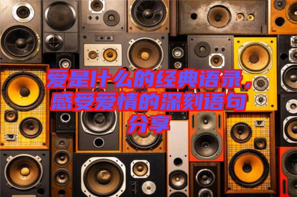 愛(ài)是什么的經(jīng)典語(yǔ)錄，感受愛(ài)情的深刻語(yǔ)句分享