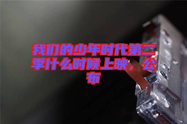 我們的少年時(shí)代第二季什么時(shí)候上映，公布
