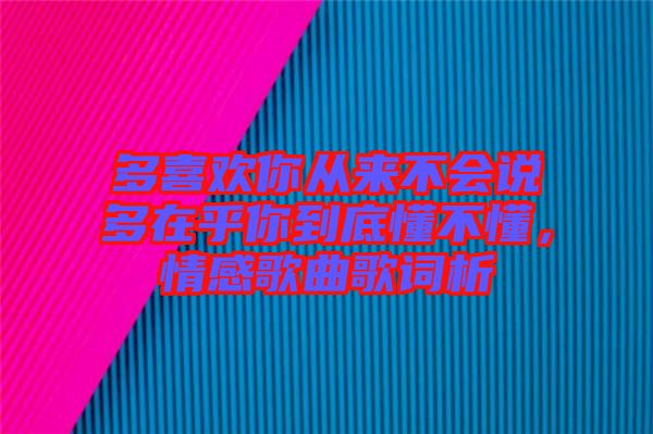 多喜歡你從來不會(huì)說多在乎你到底懂不懂，情感歌曲歌詞析