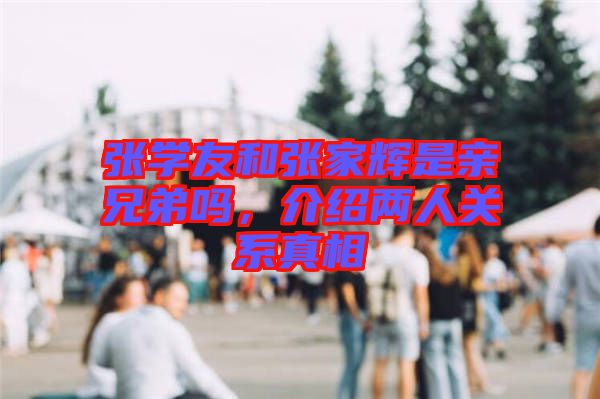 張學(xué)友和張家輝是親兄弟嗎，介紹兩人關(guān)系真相