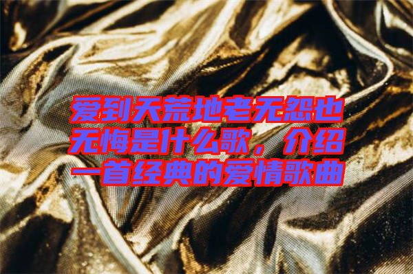 愛到天荒地老無怨也無悔是什么歌，介紹一首經(jīng)典的愛情歌曲