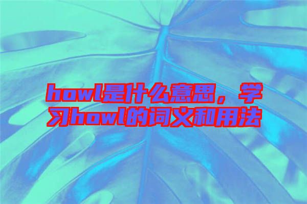 howl是什么意思，學(xué)習(xí)howl的詞義和用法