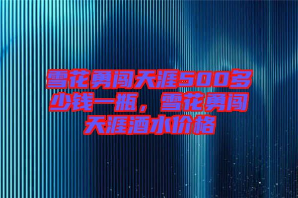 雪花勇闖天涯500多少錢一瓶，雪花勇闖天涯酒水價格