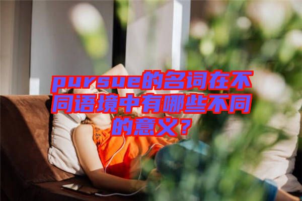 pursue的名詞在不同語境中有哪些不同的意義？