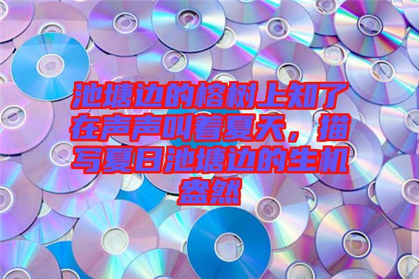 池塘邊的榕樹上知了在聲聲叫著夏天，描寫夏日池塘邊的生機盎然
