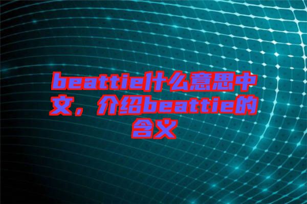 beattie什么意思中文，介紹beattie的含義