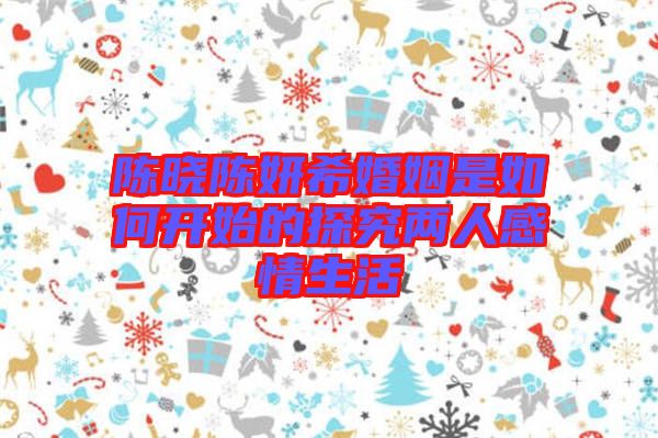 陳曉陳妍?；橐鍪侨绾伍_始的探究兩人感情生活