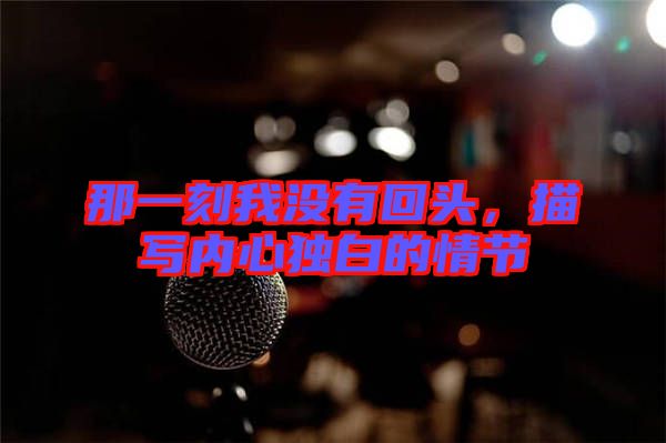 那一刻我沒(méi)有回頭，描寫內(nèi)心獨(dú)白的情節(jié)