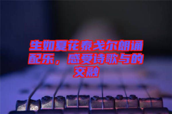 生如夏花泰戈爾朗誦配樂，感受詩歌與的交融