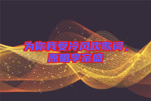 為你我受冷風吹歌詞，原唱李宗盛