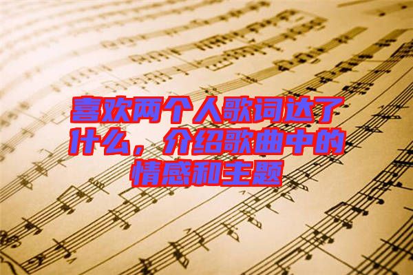 喜歡兩個(gè)人歌詞達(dá)了什么，介紹歌曲中的情感和主題