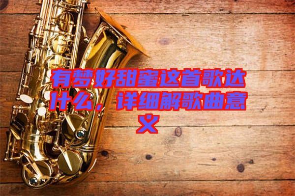 有夢好甜蜜這首歌達(dá)什么，詳細(xì)解歌曲意義