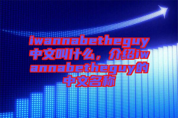 iwannabetheguy中文叫什么，介紹iwannabetheguy的中文名稱