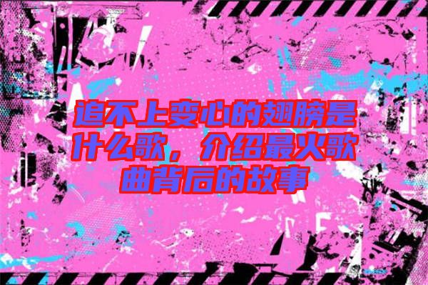 追不上變心的翅膀是什么歌，介紹最火歌曲背后的故事