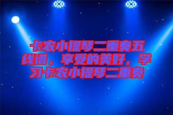 卡農小提琴二重奏五線譜，享受的美好，學習卡農小提琴二重奏
