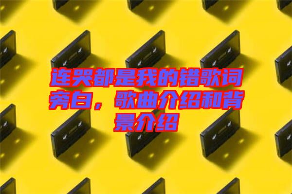連哭都是我的錯(cuò)歌詞旁白，歌曲介紹和背景介紹