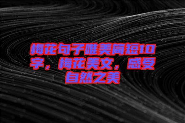 梅花句子唯美簡短10字，梅花美文，感受自然之美