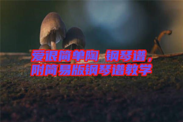 愛很簡(jiǎn)單陶喆鋼琴譜，附簡(jiǎn)易版鋼琴譜教學(xué)