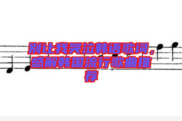 別讓我哭泣韓語(yǔ)歌詞，感解韓國(guó)流行歌曲推薦