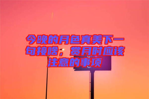今晚的月色真美下一句接啥，賞月時(shí)應(yīng)該注意的事項(xiàng)