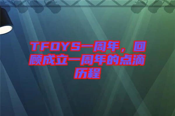 TFOYS一周年，回顧成立一周年的點(diǎn)滴歷程