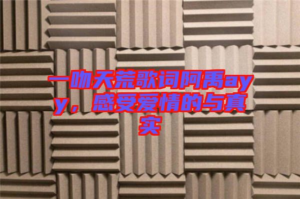一吻天荒歌詞阿禹ayy，感受愛情的與真實(shí)