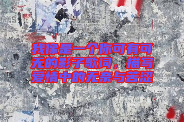 我像是一個你可有可無的影子歌詞，描寫愛情中的無奈與苦澀