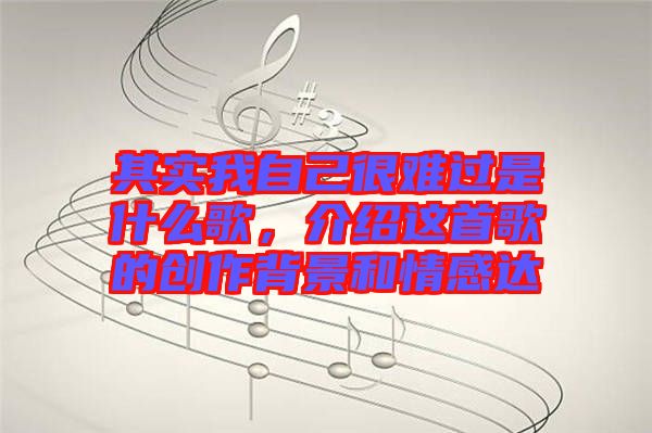 其實(shí)我自己很難過(guò)是什么歌，介紹這首歌的創(chuàng)作背景和情感達(dá)