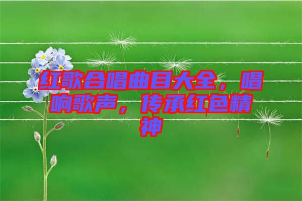 紅歌合唱曲目大全，唱響歌聲，傳承紅色精神