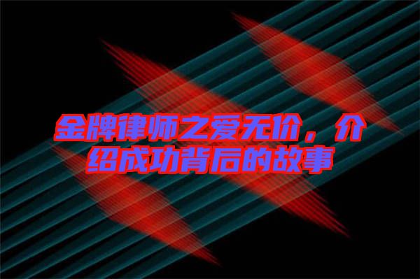 金牌律師之愛無價(jià)，介紹成功背后的故事