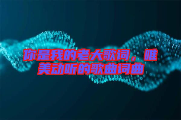 你是我的老大歌詞，唯美動聽的歌曲詞曲